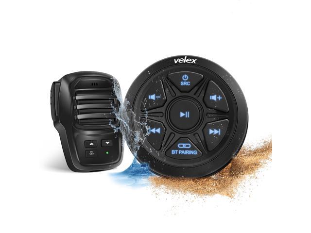 Bluetooth Audio Receiver, Waterproof Marine Amplifier 2 Channel with Rechargeable Handheld Microphone Wireless Range 30 Feets