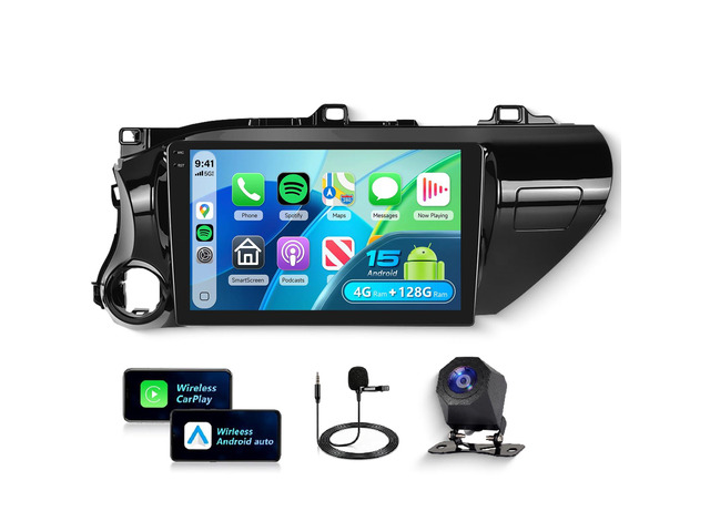 [4G+128G] Car Stereo for Toyota Hilux 2015-2020 with 5GWiFi/Android 15/Wireless Carplay Android Auto,10.1' Incell Touch Screen Radio,GPS/EQ...