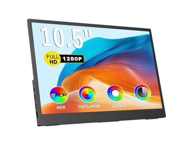 Small Portable Monitor 10.5' 500 Nits 2000:1 FHD 1280P IPS Screen, Ultra-Slim Mini Monitor w/Kickstand & Dual Speaker, USB C HDMI HDR Portable...