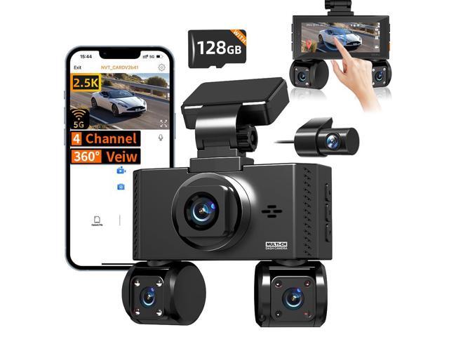 4 Channel Dash Cam Front and Rear Inside Left Right Car Dash Camera 360 View, 2.5K QHD Car Camera Supper Night Vision, 5G WiFi 3.16 IPS Touch...