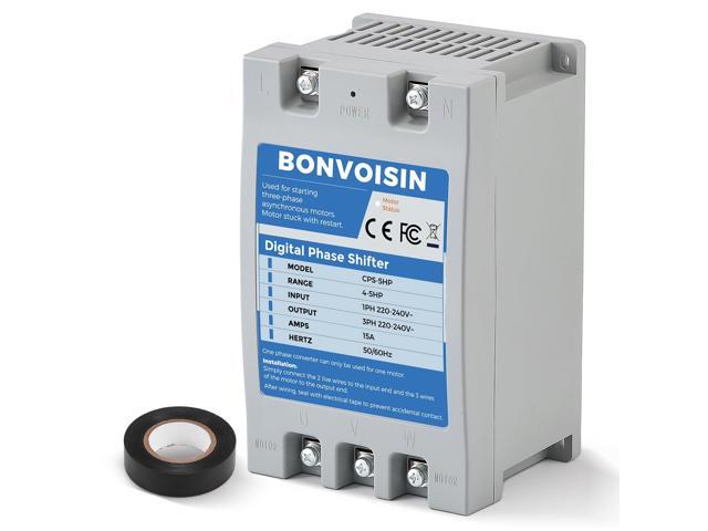 Single Phase to 3 Phase Converter 5HP(3.75kW) Digital Phase Shifter, 7A 220V-240V Input/Output, One Converter only for one Motor