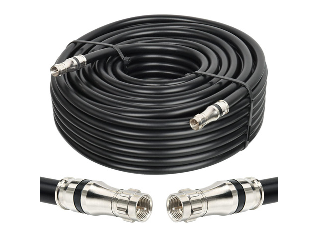 RG11 Coaxial Cable 100ft,Low Loss 14AWG RG11 Coax Cable 75ohm with F Type Connector High Definition for CATV,Satellite Dish,VHF/UHF,Radio,TV Antennas