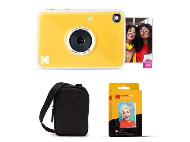 Printomatic+ Instant Print Digital Camera Starter Bundle + Carrying Case + Zink 20pk Sticky-Back Photo Paper - 10MP, Full-Color Photos, GB LED...