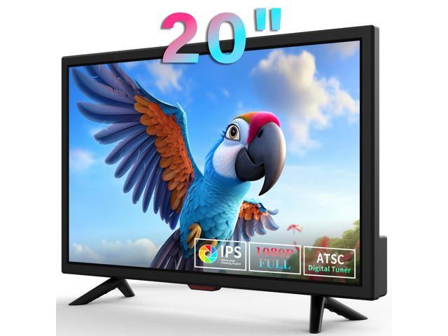 TV 20 inch,Small Kitchen Flat Screen TV with Headphones Port,HDMI,USB and VGA Ports,DV-12V Cable & AC Adapter for use in Your Bedroom & Caravan...