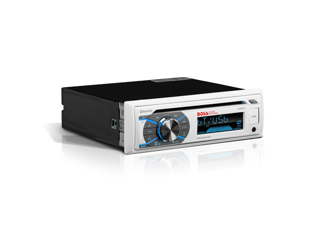 MR508UABW Marine Boat Stereo Single Din, Bluetooth, CD DVD Player, AM/FM Radio Receiver, USB