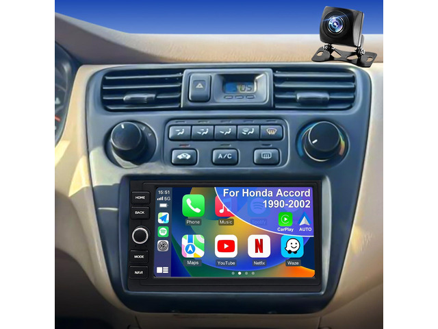 Upgrade Car Radio for Honda Accord 1990-2002, Wireless Carplay Android Auto Stereo Civic 1996-2000, CRV 1997-2006, Element 2003-2011, Odyssey...