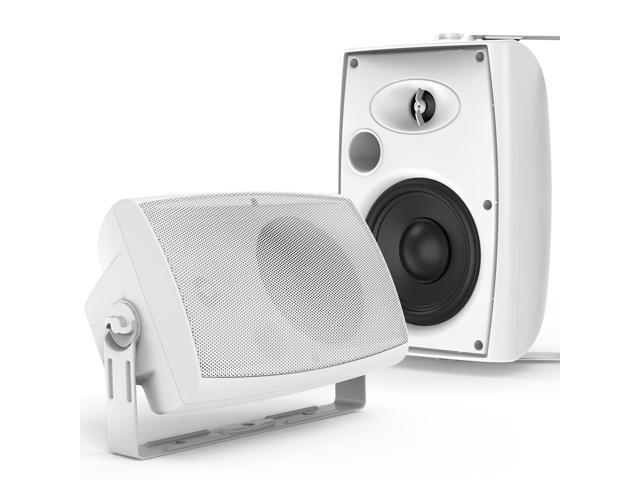 6.5-Inch 400W Outdoor Bluetooth Speakers Waterproof Wired, Wall-Mount Waterproof Speaker System for Patio, Home, Poolside, Deck, Backyard (Pair,White)