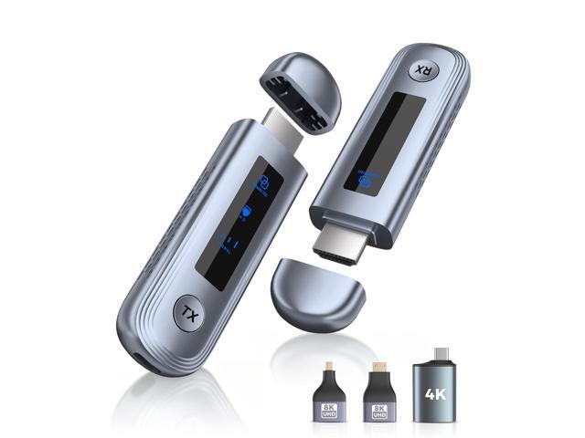 4K Wireless Video Transmitter and Receiver, 4K Input & Output,2026 Upgraded LED Display,Plug and Play,Wireless Video Extender,Compatible with...
