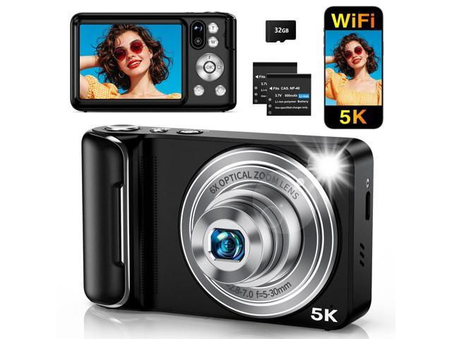 5K Digital Camera for Photography with WiFi, 6X Optical Zoom 64MP Autofocus Dual Lens Vlogging Camera with 2.8' Touch Screen, Compact Digital...