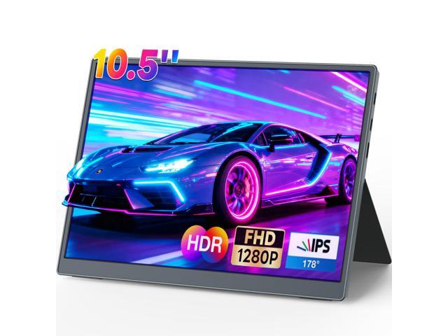 Portable Monitor 10.5 inch 1280P 420 Nits100% sRGB Ultra-Slim Travel Monitor, HDR 16:10 Display with Adjustable Stand &Speakers USB-C HDMI,...