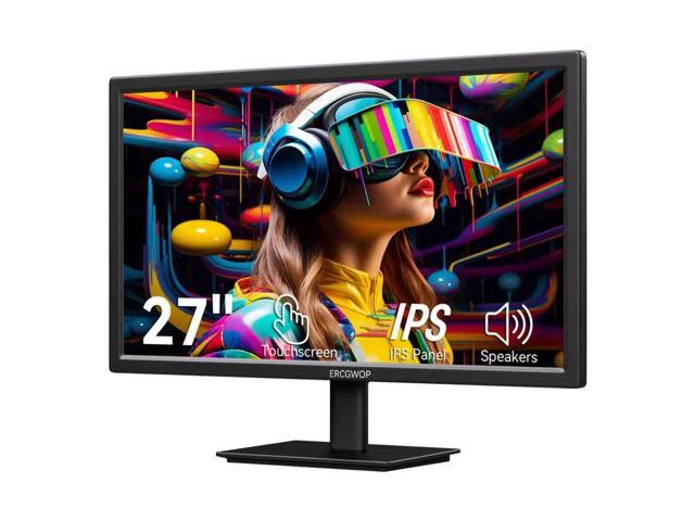 27 Inch Touchscreen Monitor FHD 1920x1080P IPS Computer Monitor 10-Point Touch Screen PC Display HDMI/VGA/USB Ports, Built-in Speakers, VESA Mountable