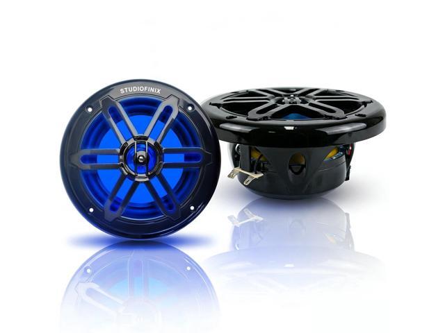 8inch 900W Marine Speakers with LED Lights -2 Way Weather Resistant Boat Speakers Perfect for Boats, ATVs, UTVs (Pair,Black)