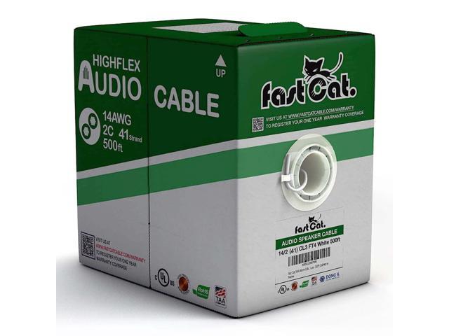 Speaker Wire 14 Guage 2C, UL Listed & CMR/CL3R-FT4 Rated - Speaker Cable w/PVC Jacket, 100% Oxygen-Free Pure Bare Copper - (41) MidFlex 14 Guage...
