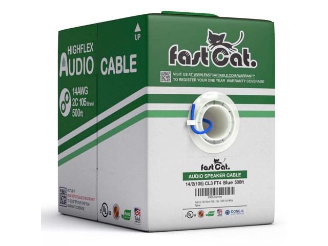 Speaker Wire 14 Guage 2C, UL Listed & CMR/CL3R-FT4 Rated - Speaker Cable w/PVC Jacket, 100% Oxygen-Free Pure Bare Copper - (105) HighFlex 14 Guage...