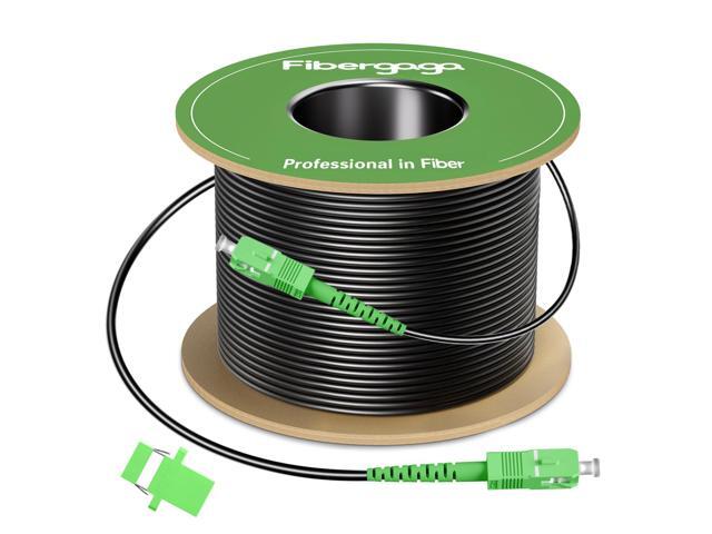 150M(500ft) Outdoor Armored OS2 SCA to SCA Fiber Optic Cable,Singlemode Patch Cable,Simplex,9/125µm Direct Burial,Fiber Optic Internet Cable,OD-3MM...