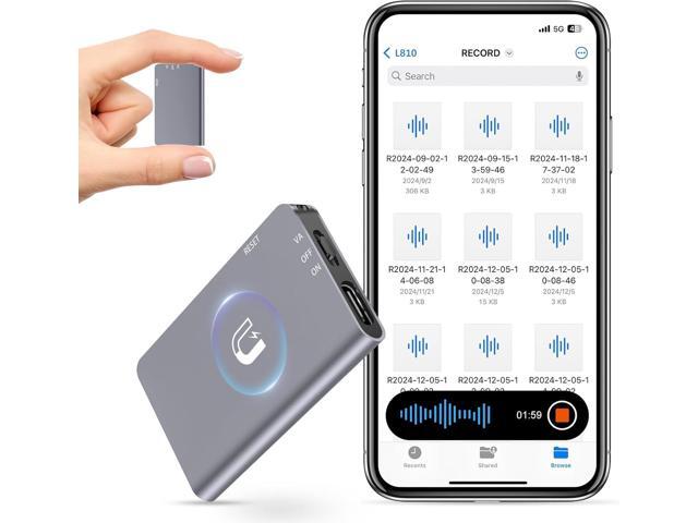 128GB Magnetic Digital Voice Recorder - 40 Hours Continuous Recording Device Voice Activated Recorder with AI-Intelligent Triple Noise Reduction -...