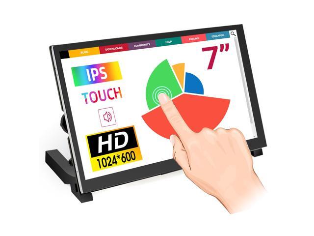 7 Inch Touchscreen Monitor for Raspberry Pi - 1024x600 IPS Capacitive Touch Screen HD Mini LCD Display with Stand Compatible with Raspberry Pi...