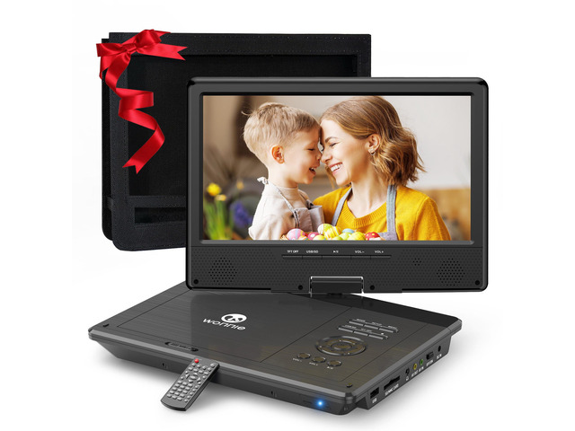 12.5 Inch Portable DVD Player with 10.5 Inch Swivel HD Screen, with Car Headrest Case, 5-Hour Rechargeable Battery, Car Charger and AC Adapter,...