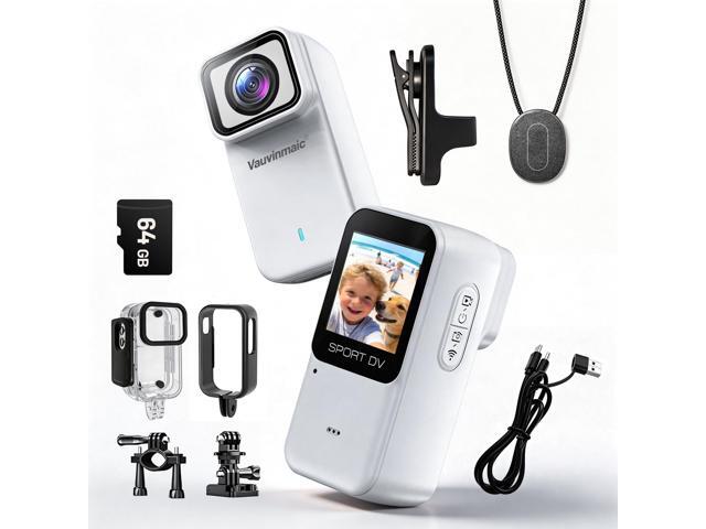 4K Body Camera with WiFi, POV Action Cam for Motorcycling Skiing Cycling Vlogging Sports, Magnetic Wearable Thumb Camera for Hands-Free Recording,...