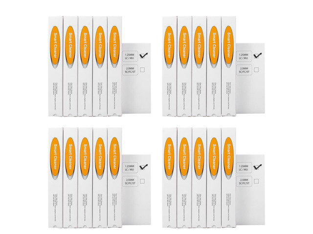 20pcs Fiber Optic Cleaning Pen for LC/MU 1.25mm Connector, Over 800 Cleans, Fiber End Face & Optical Connector Cleaner