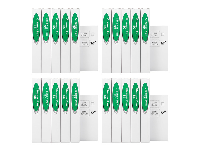 20 pcs Fiber Optic Cleaner Fiber Optic Tools Cleaning Pen for SC, FC & ST 2.5mm Connector, Fiber Cleaner Pen - 800+ Endface & Optical Connector Cleans
