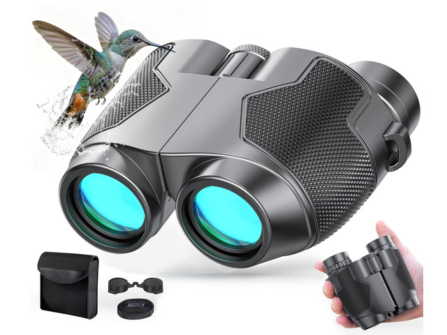 Binoculars 12x25 for Adults Night Vision Binoculars Compact Binoculars for Soccer Games Waterproof Binocular Wide Field of View for Sporting...