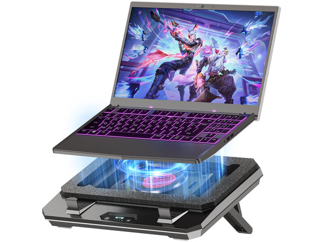 GT300 Upgraded Laptop Cooling Pad with Adjustable Stand, Turbo Boosted Cooler for Rapid Cooling 10-17inch Gaming Laptop, Flexible Sealing...