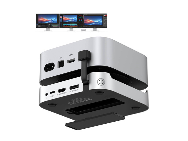 13-in-1 Mac mini M4 Dock with 8TB SSD Enclosure & Power Button Hub Stand for Mac mini M4/M4 Pro, 4K@144Hz DP, 4K@60Hz HDMI, 5 USB (Max 10Gbps),...