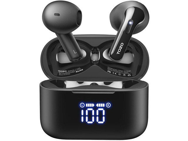 T21 Wireless Earbuds Bluetooth 5.3 in Ear Headphones Stereo Sound 44H Playback, LED Display Wireless Charging Case, 32 EQs via APP, Dual Mic Call...