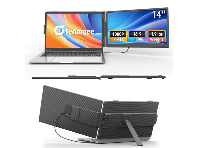 14 Inch Laptop Screen Extender, 1080P FHD Laptop Monitor Extender Portable Monitor for Laptops 13-17.3' with USB-C/HDMI Port, Plug & Play for...