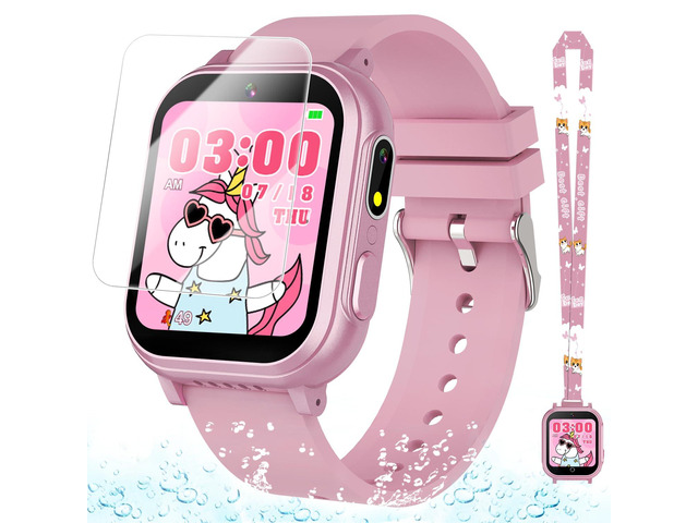 Waterproof Smart Watch for Kids Gift for Girls Age 5-12 with Dual Camera 32 Games, Habit Tracking, Music Player, Video, Alarm Clock, HD...