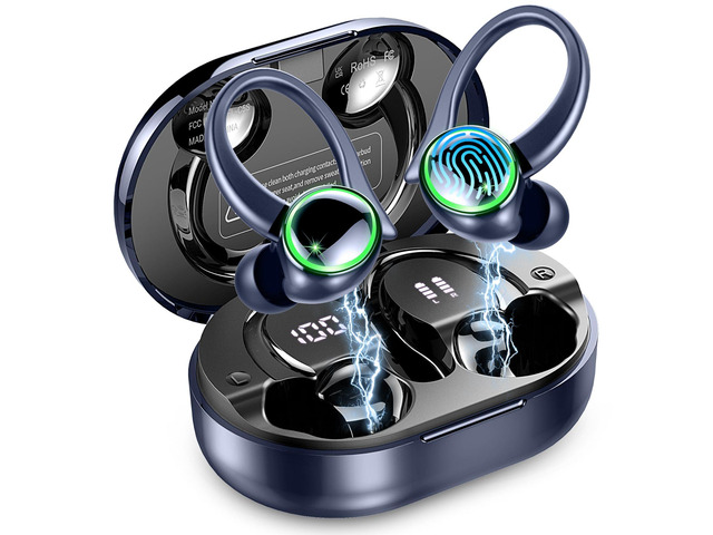 Wireless Earbuds Sports, Bluetooth 5.4 Headphones Hifi Stereo, Over-Ear Buds with 50H Playback, Earhooks Design, ENC Noise Cancelling Mic, IP7...