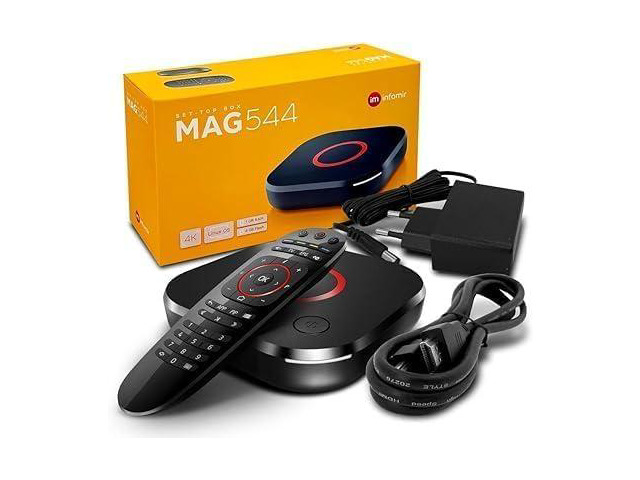 *New* 2024 Genuine Mag 544W3 4K Linux 4.9 Box 1GB DDR4 RAM - Built-in Dual 2.4G/5G WiFi - Replacement for mag 524w3 and 424W3, Black
