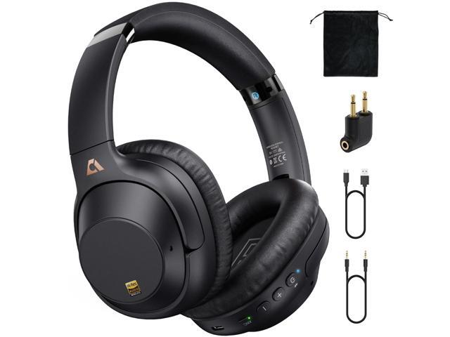 Bluetooth 6.0 Active Noise Cancelling Headphones for Airplane Travel, LDAC Hi-Res Audio, 90H Playtime Wired and Wireless ANC Headphones, Over Ear...