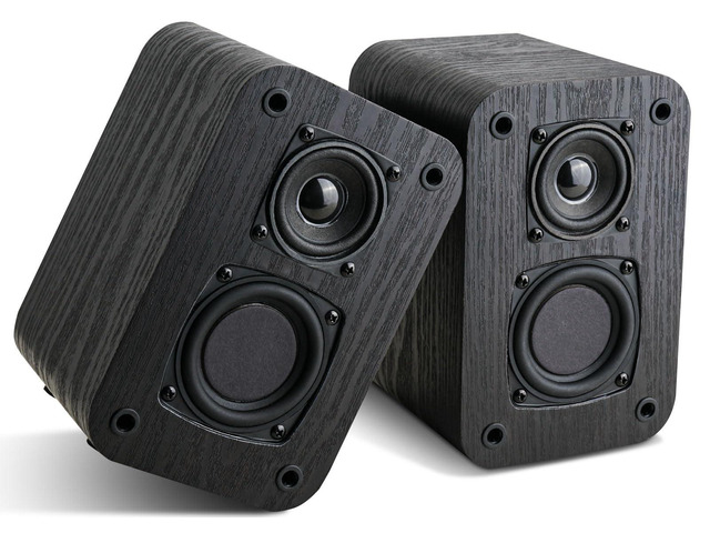 Passive Bookshelf Speakers for Home Theater Surround Sound, Satellite Stereo Speakers with Crisper Sound and Classic Wood Grain for Record...