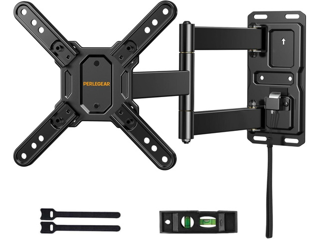 Lockable RV TV Mount for 1343 inch TVs up to 44 lbs, Full Motion RV TV Wall Mount with Swivel, Tilt, Pull Cord Lock, RV TV Mount for Camper, RV,...