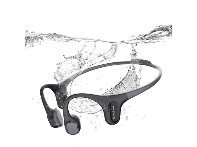 Run Plus Bone Conduction Headphones, IP68 Waterproof, 32GB MP3 8H Playtime Open-Ear Bluetooth 5.2, Deep Bass, Secure Fit for Running Swimming &...