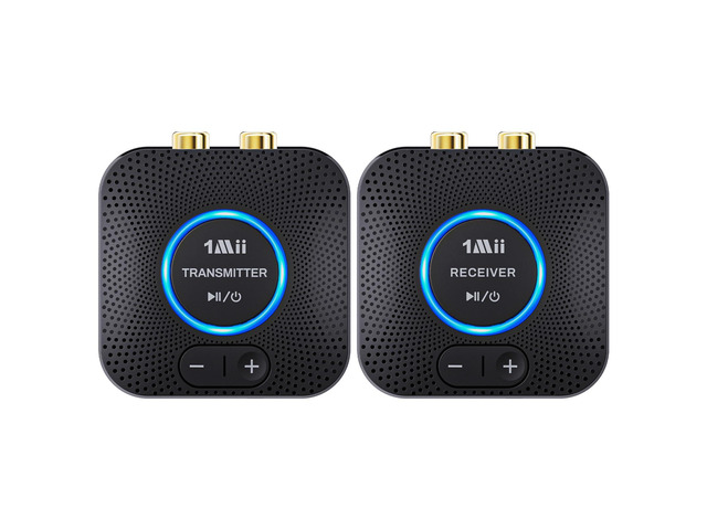 2.4GHz Wireless Audio Transmitter Receiver Set (1 TX+1 RX) for TV, 262Ft/80M Long Range 25ms Low Latency with AUX RCA in/Out, Wireless Audio...