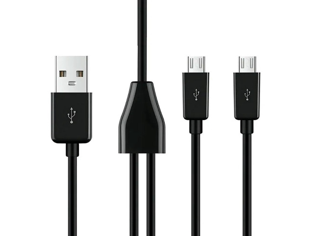 Charging Cable Micro USB To USB 2 Port Micro USB Cable Y Splitter 2 Port 1M Y Splitter 2 In 1 Cord Cables