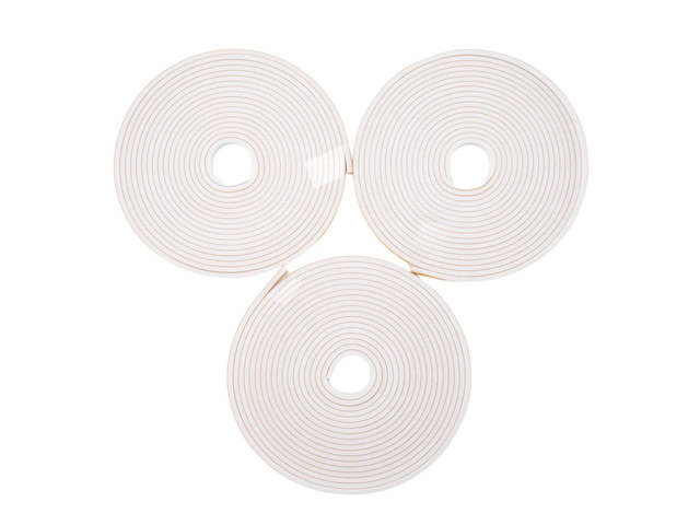 Self Adhesive Foam Tape Door Window Seal Door Draught Excluder Weatherstripping, 6mm Wide x 3mm Thick 3 Pcs Each White