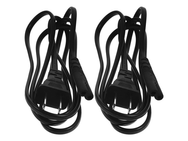 2Pcs Thin Extension Cord Us Plug 2-Prong Power Cord Replacement for Stereo Speaker Pc Appliance Lamp Radio Home Supplies Long