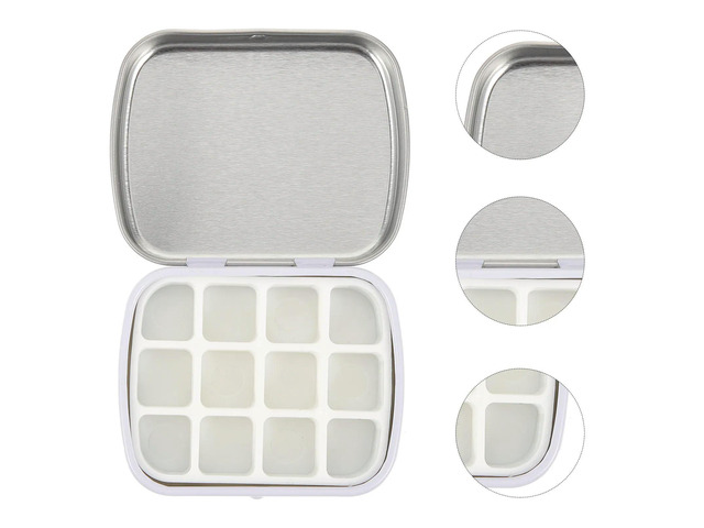 1Set Watercolor Pigment Box Empty Painting Pigment Box 12-Grid Watercolor Palettes Paint Case Art Organizer