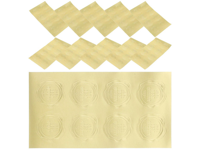 20 Sheets Gold Embossed Self-Adhesive Sealing Stickers for Candy Bags Gift Boxes Baking Packaging Party Favors Envelope Seal