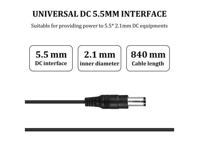Winomo Ac 100-240V to Dc 3V 1A Power Adapter with Eu Plug 5.5mm X 2.1mm Tip Compact Travel Home Use High Efficiency