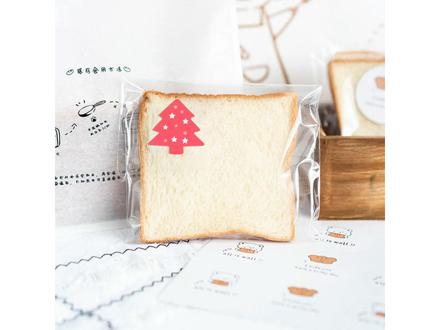 1Set 12 Sheets Colorful Christmas Sealing Stickers Tree Shaped el for Cake Biscuit Bag Seal Packing Decoration Self-Adhesive
