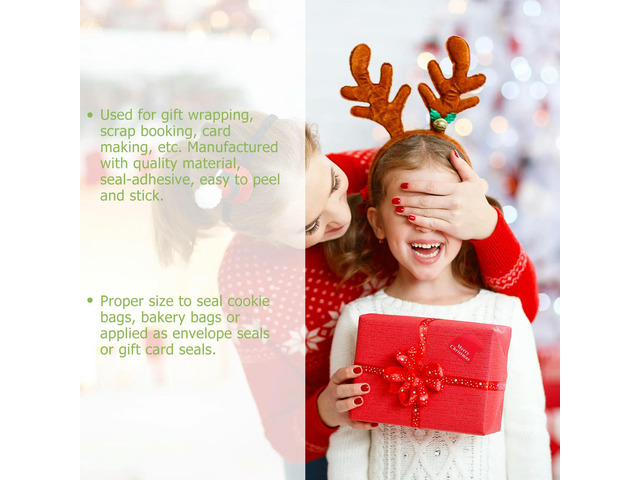 20 Sheets Cute Christmas Hat el Stickers Reliable Adhesion Sealing Stickers for Baking Bags Favors Cards Crafts Xmas Gift
