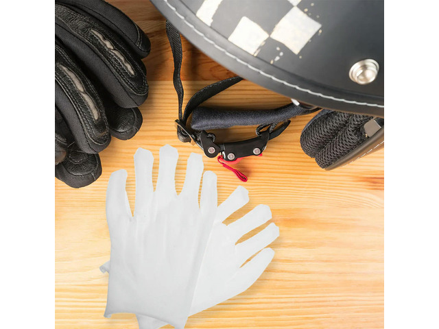 12Pair Cotton Gloves White Lightweight Stretchy Work Gardening Industrial Protective Safety Gloves One Size Fits Most