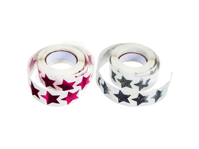 2 Rolls Reward Star Stickers Self Adhesive Glitter Stars els for School Kids Crafts Party Decoration Sealing Stickers