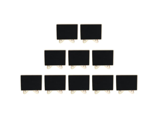 10Pcs Mini Blackboard Stands Black Wooden Small Chalkboard Message Boards Table Decor for Party Wedding Home Office Use
