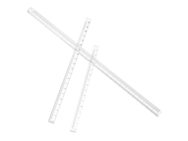 3Pcs Clear Acrylic Ruler Set Student Drafting Straight Measuring Tool for Architecture Design Professional Drawing Tools